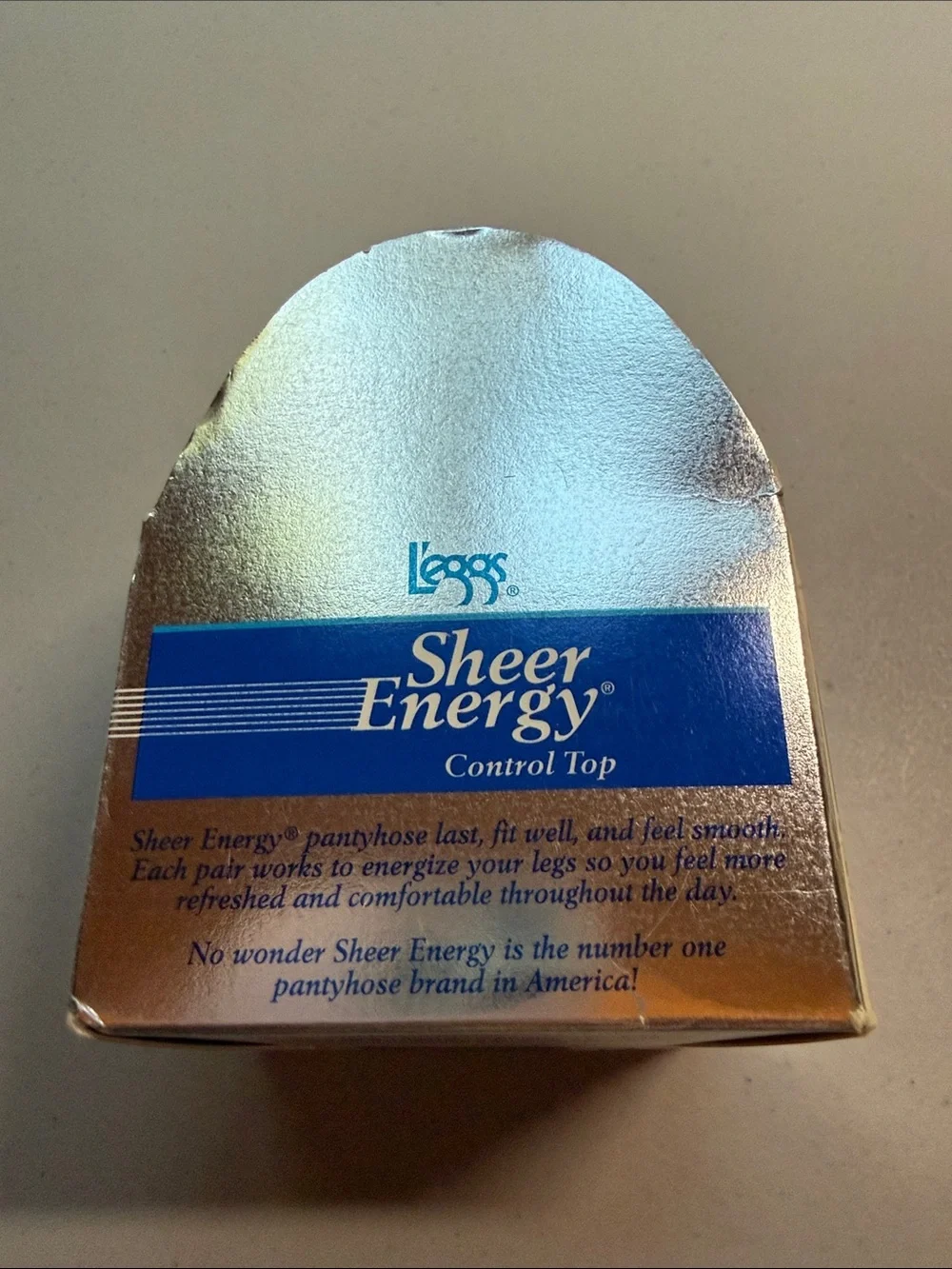 L'eggs Sheer Energy Control Top Pantyhose - Silver & Blue Box